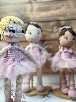 crochet doll, amigurumi doll,crochet ballerina,baby shower gift,birthday gift,knitted doll,ballerina doll,crochet for gift,crochet animals - image1